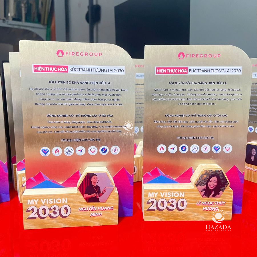 Cup Chế Tác Kim Loại Kết Hợp Gỗ Vinh Danh In Hình Cá Nhân 