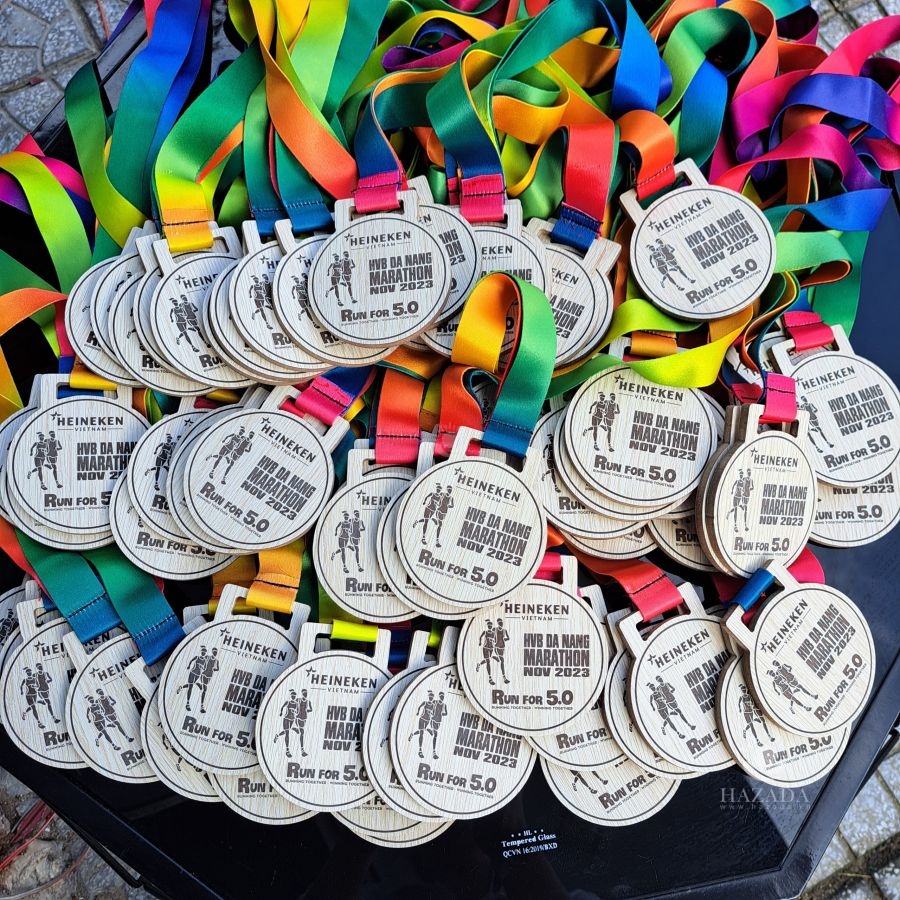 Làm huy chương gỗ giải chạy Marathon 2023 cho Công ty Heniken Việt Nam
